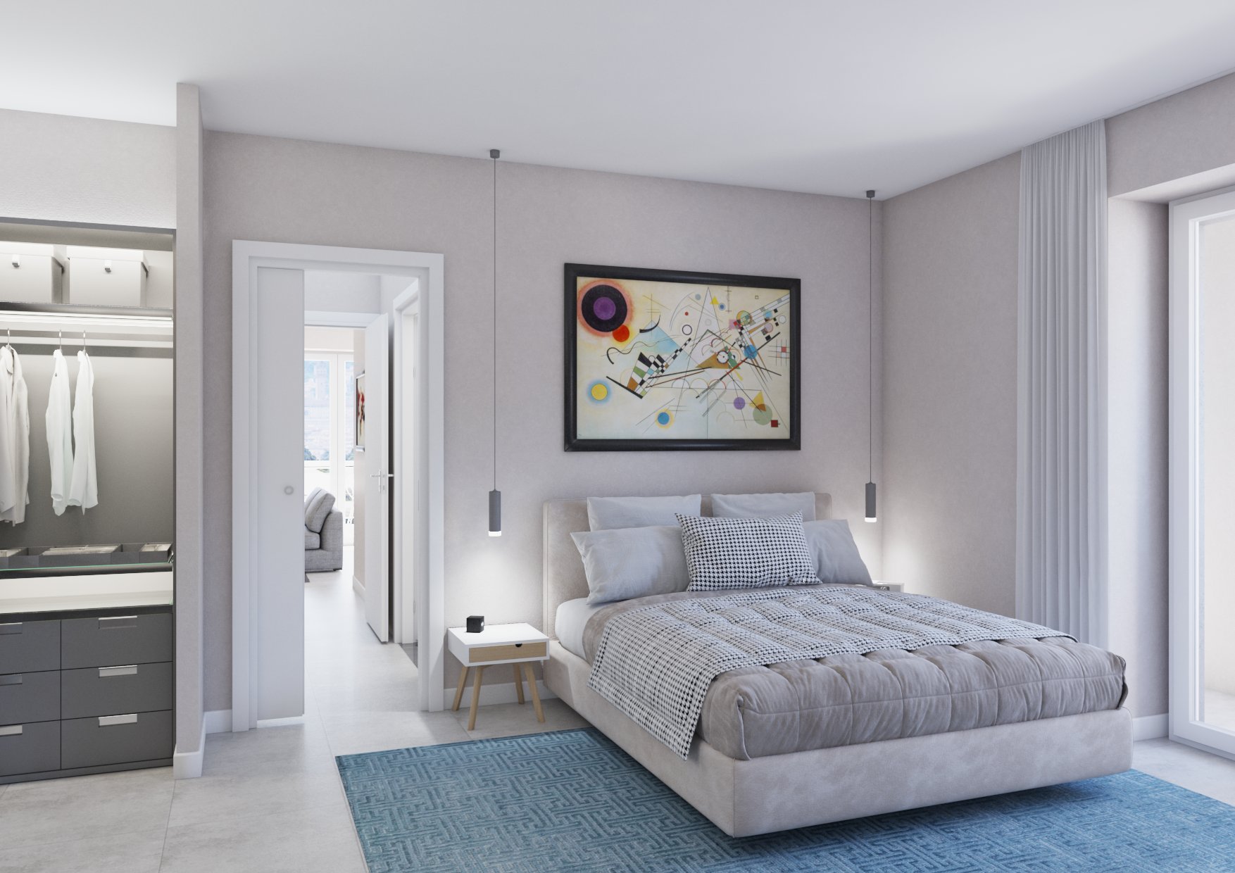 Camera da letto matrimoniale ENGELN 24 Trilocale su due piani