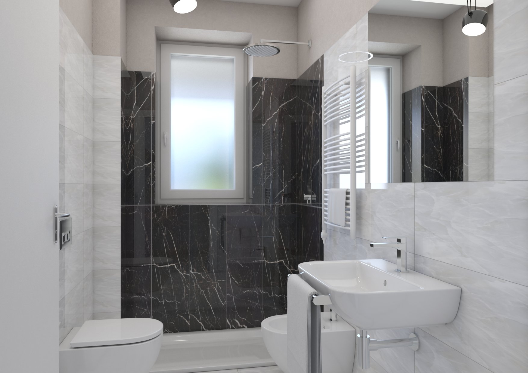 bagno con finestra ENGELN 24 Trilocale su due piani